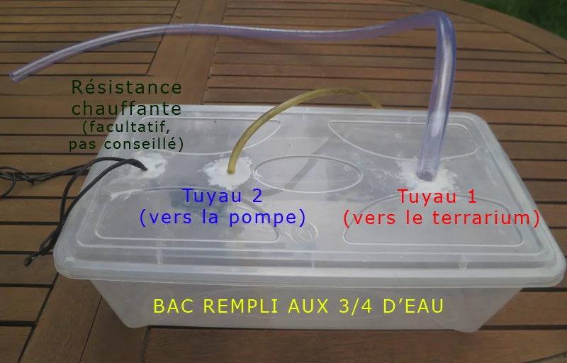 Matériel pour la fabrication d'un humidificateur de terrarium